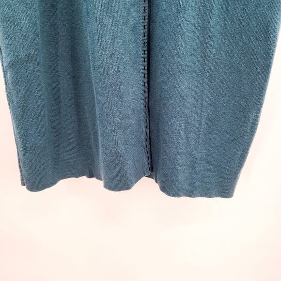 Vintage Coldwater Creek Teal Button-Up Knit Duster Cardigan Womens Size Petite M - Picture 3 of 6